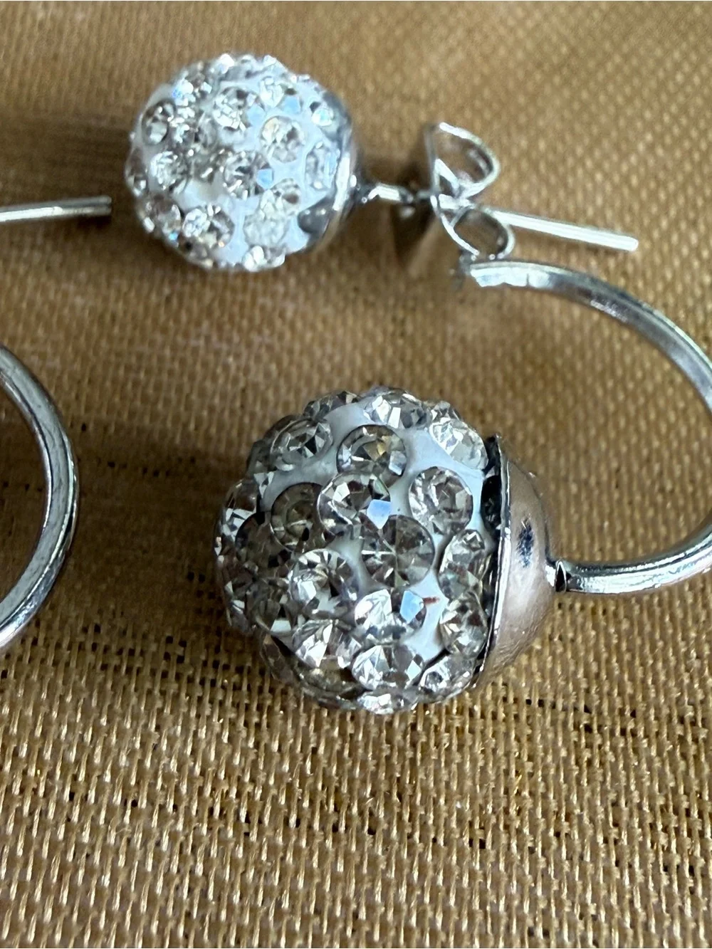 Crystal Pavé Silver-Tone Ball Drop Earrings
